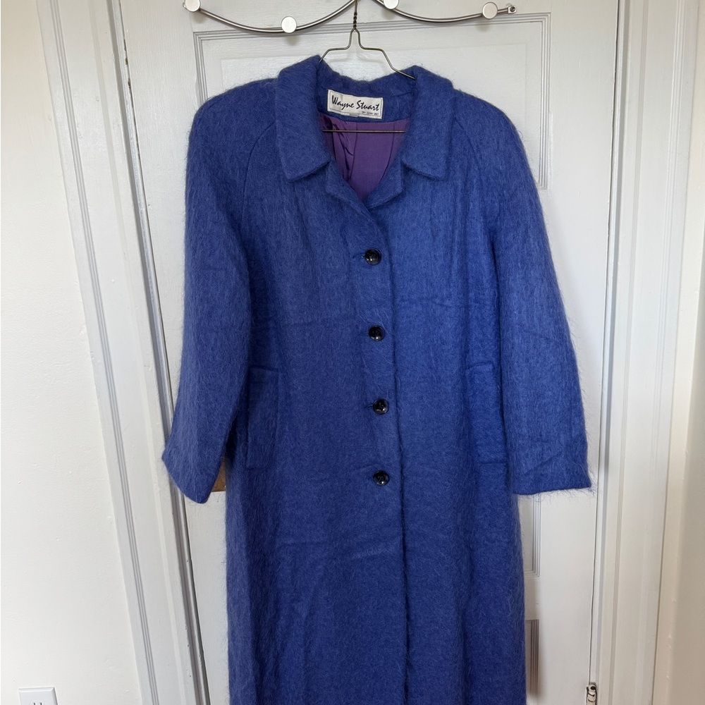 Vintage Blue Mohair Coat